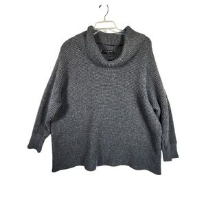 Lane Bryant Women 22/24 Gray Ribbed Sweater Cozycore Winter Capsule Minimalist
